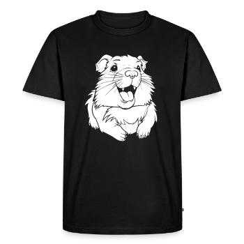Guinea Pig Guinea Pig Smiling - Men's Premium Organic T-Shirt - black - Front - Nico (187cm)