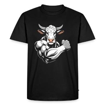 Vache de remise en forme - T-shirt Premium bio Homme - noir - Devant - Nico (187cm)