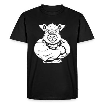 Cochon de fitness - T-shirt Premium bio Homme - noir - Devant - Nico (187cm)