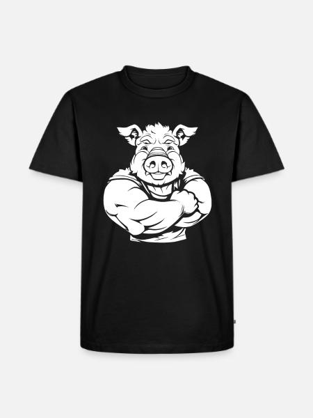 Fitness Pig - Men's Premium Organic T-Shirt - black