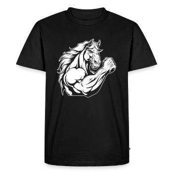 Cheval de fitness - T-shirt Premium bio Homme - noir - Devant - Nico (187cm)