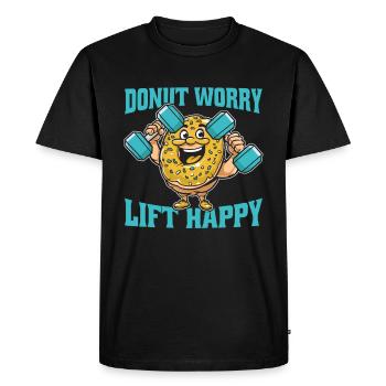Donut Fitness Funny Donut Gym - T-shirt Premium bio Homme - noir - Devant - Nico (187cm)
