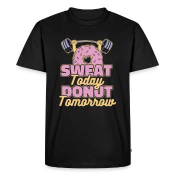 Donut Fitness Funny Donut Gym - T-shirt Premium bio Homme - noir - Devant - Nico (187cm)