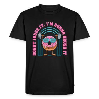 Donut Fitness Funny Donut Gym - T-shirt Premium bio Homme - noir - Devant - Nico (187cm)