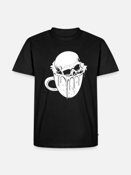 Coffee Cafe Skull - Men's Premium Organic T-Shirt - black