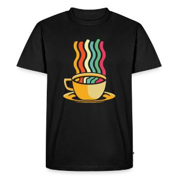 Coffee Cafe - Men's Premium Organic T-Shirt - black - Front - Nico (187cm)