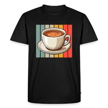 Coffee Cafe - Men's Premium Organic T-Shirt - black - Front - Nico (187cm)