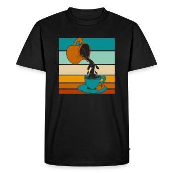 Café Café - T-shirt Premium bio Homme - noir - Devant - Nico (187cm)