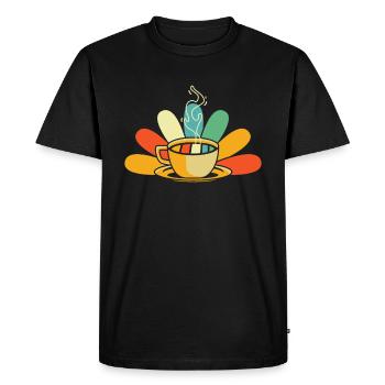 Café Café - T-shirt Premium bio Homme - noir - Devant - Nico (187cm)
