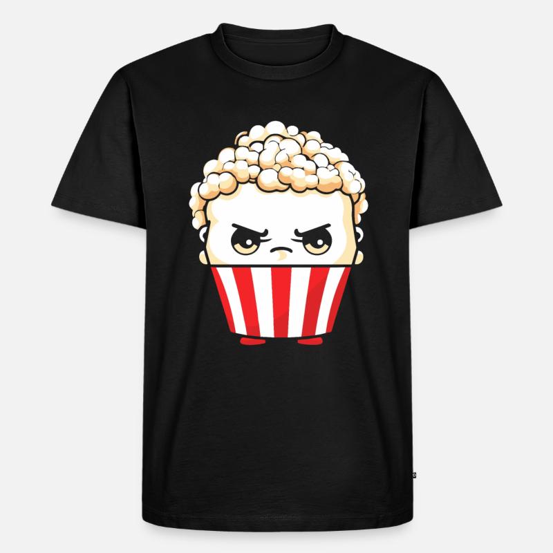 Popcorn Kawaii - Männer Premium Bio T-Shirt - Schwarz