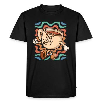 Café Café - T-shirt Premium bio Homme - noir - Devant - Nico (187cm)