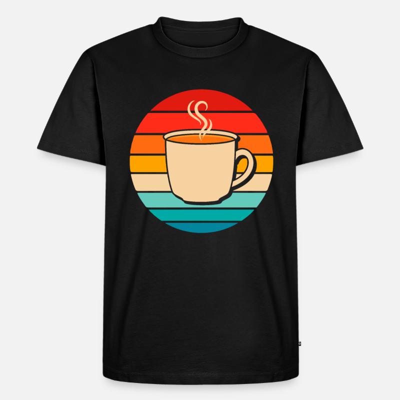 Kaffee Cafe - Männer Premium Bio T-Shirt - Schwarz