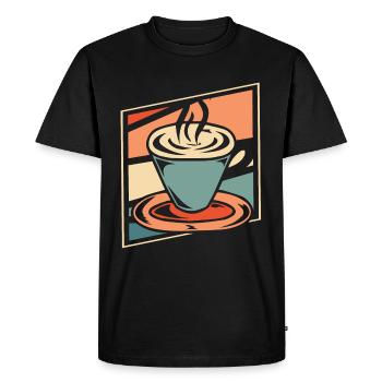 Café Café - T-shirt Premium bio Homme - noir - Devant - Nico (187cm)