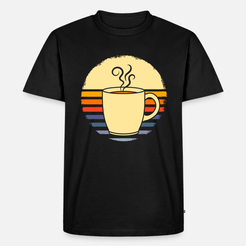 Kaffee Cafe - Männer Premium Bio T-Shirt - Schwarz