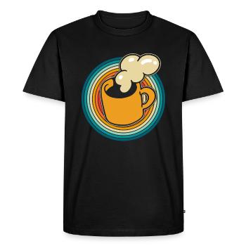 Coffee Cafe - Men's Premium Organic T-Shirt - black - Front - Nico (187cm)