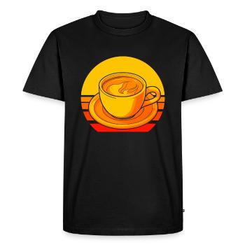 Coffee Cafe - Men's Premium Organic T-Shirt - black - Front - Nico (187cm)