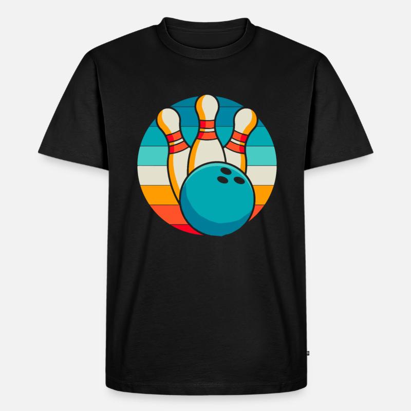 Bowling Bowlen Bowler - Männer Premium Bio T-Shirt - Schwarz