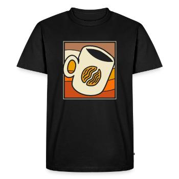 Café Café - T-shirt Premium bio Homme - noir - Devant - Nico (187cm)