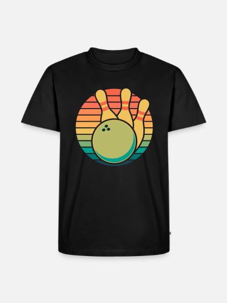 Bowling Bowlen Bowler - Männer Premium Bio T-Shirt - Schwarz