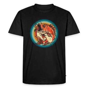 Pêche à la ligne - T-shirt Premium bio Homme - noir - Devant - Nico (187cm)