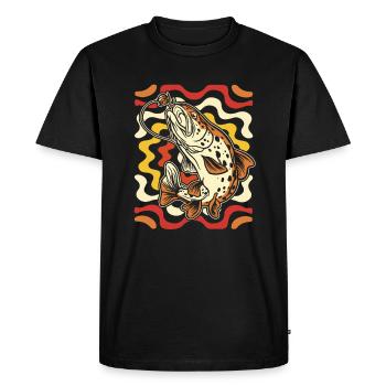 Pêche à la ligne - T-shirt Premium bio Homme - noir - Devant - Nico (187cm)