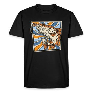 Pêche à la ligne - T-shirt Premium bio Homme - noir - Devant - Nico (187cm)