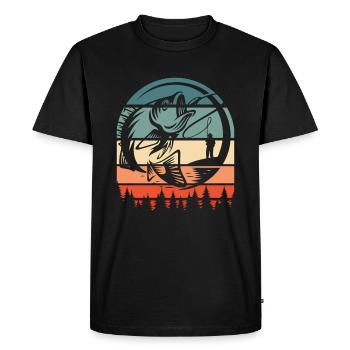 Pêche à la ligne - T-shirt Premium bio Homme - noir - Devant - Nico (187cm)