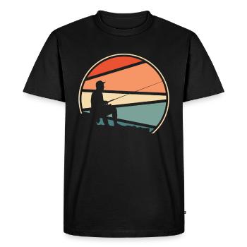 Pêche à la ligne - T-shirt Premium bio Homme - noir - Devant - Nico (187cm)