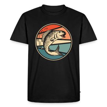 Pêche à la ligne - T-shirt Premium bio Homme - noir - Devant - Nico (187cm)