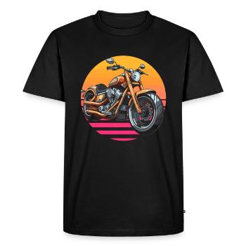 Moto Motard Motard - T-shirt Premium bio Homme - noir - Devant - Nico (187cm)
