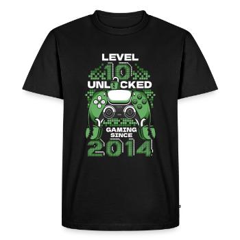 Gaming 10e anniversaire 10 ans Gamer - T-shirt Premium bio Homme - noir - Devant - Nico (187cm)