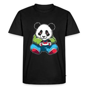 Gamer Gaming Gaming Panda Bear - T-shirt Premium bio Homme - noir - Devant - Nico (187cm)