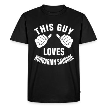 Amateur de saucisses hongroises - T-shirt Premium bio Homme - noir - Devant - Nico (187cm)