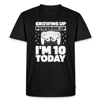 Gaming 10e anniversaire 10 ans Gamer - T-shirt Premium bio Homme - noir - Devant - Nico (187cm)