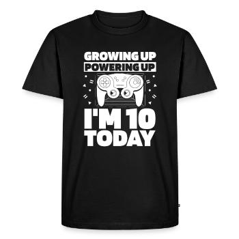 Gaming 10e anniversaire 10 ans Gamer - T-shirt Premium bio Homme - noir - Devant - Nico (187cm)