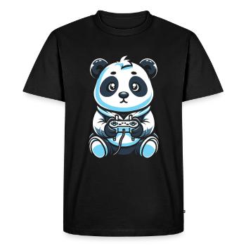 Gamer Gaming Gaming Panda Bear - T-shirt Premium bio Homme - noir - Devant - Nico (187cm)