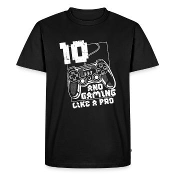 Gaming 10e anniversaire 10 ans Gamer - T-shirt Premium bio Homme - noir - Devant - Nico (187cm)