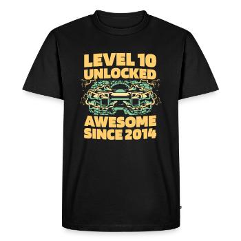 Gaming 10e anniversaire 10 ans Gamer - T-shirt Premium bio Homme - noir - Devant - Nico (187cm)