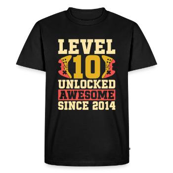Gaming 10e anniversaire 10 ans Gamer - T-shirt Premium bio Homme - noir - Devant - Nico (187cm)