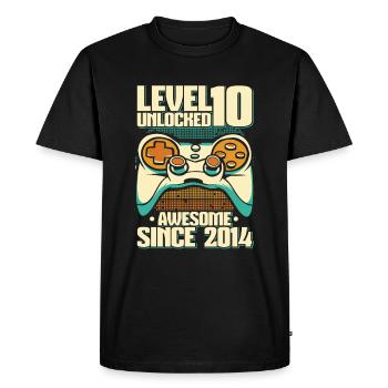 Gaming 10e anniversaire 10 ans Gamer - T-shirt Premium bio Homme - noir - Devant - Nico (187cm)