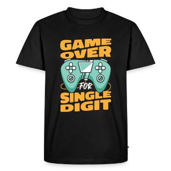 Gaming 10e anniversaire 10 ans Gamer - T-shirt Premium bio Homme - noir - Devant - Nico (187cm)