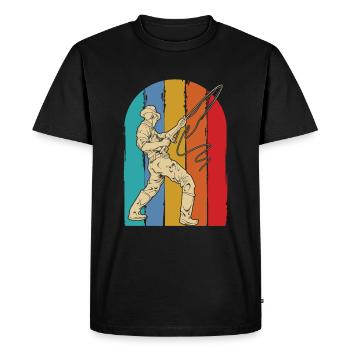Pêche à la ligne - T-shirt Premium bio Homme - noir - Devant - Nico (187cm)