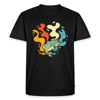 Pêche à la ligne - T-shirt Premium bio Homme - noir - Devant - Nico (187cm)