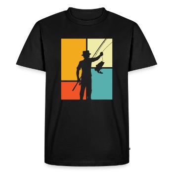 Pêche à la ligne - T-shirt Premium bio Homme - noir - Devant - Nico (187cm)