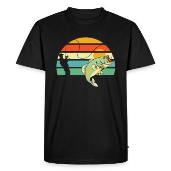Pêche à la ligne - T-shirt Premium bio Homme - noir - Devant - Nico (187cm)
