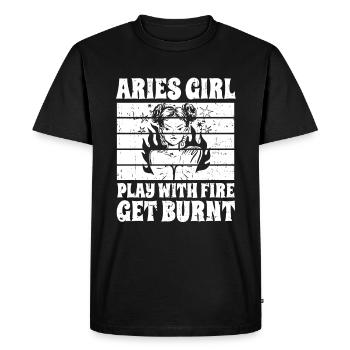 Bélier Femme forte - T-shirt Premium bio Homme - noir - Devant - Nico (187cm)