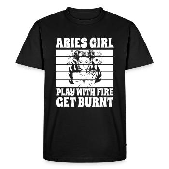 Bélier Femme forte - T-shirt Premium bio Homme - noir - Devant - Nico (187cm)