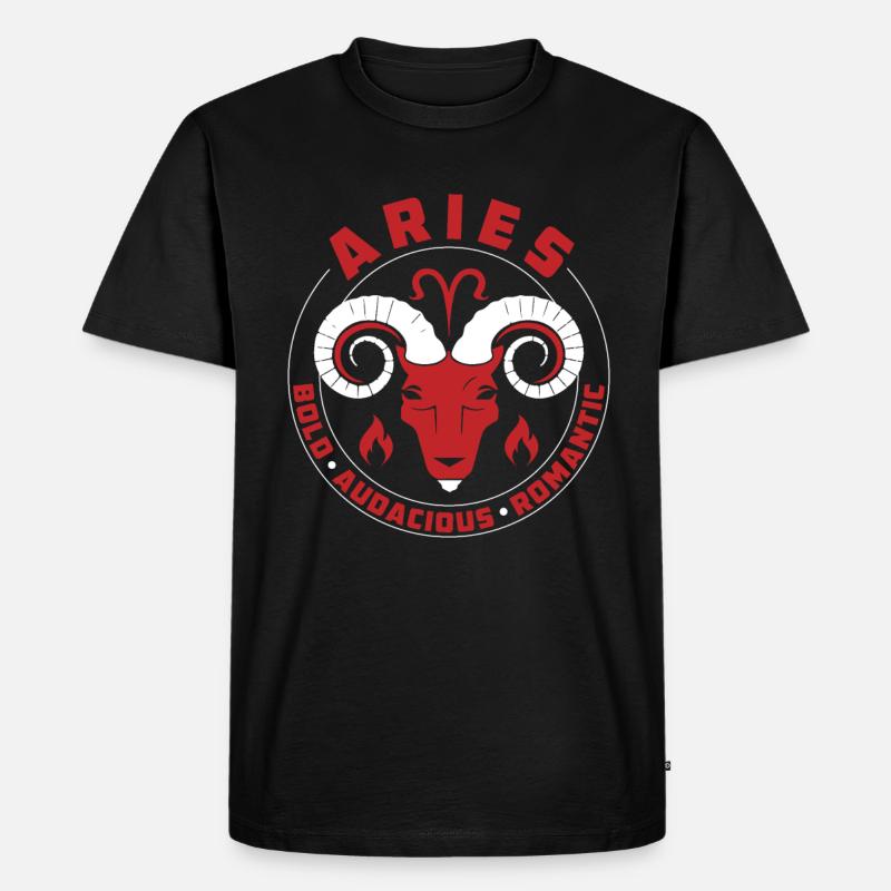 Widder Sternzeichenmerkmale - Männer Premium Bio T-Shirt - Schwarz