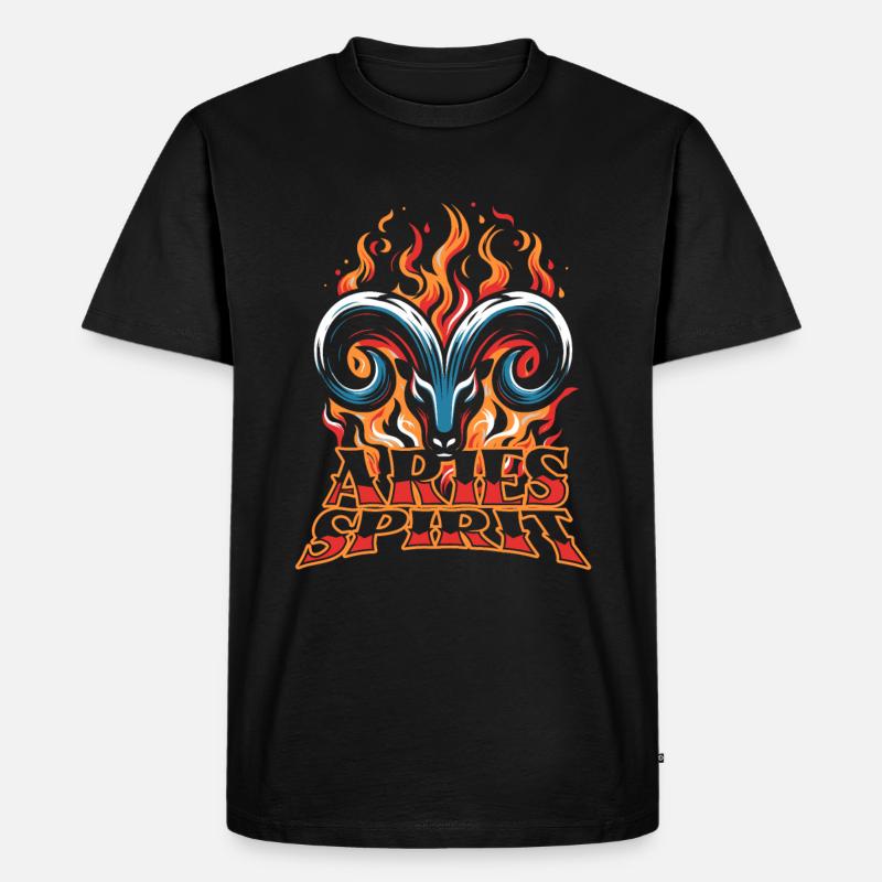 Widder Lustig Feuergeist - Männer Premium Bio T-Shirt - Schwarz