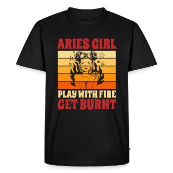 Bélier Femme forte - T-shirt Premium bio Homme - noir - Devant - Nico (187cm)